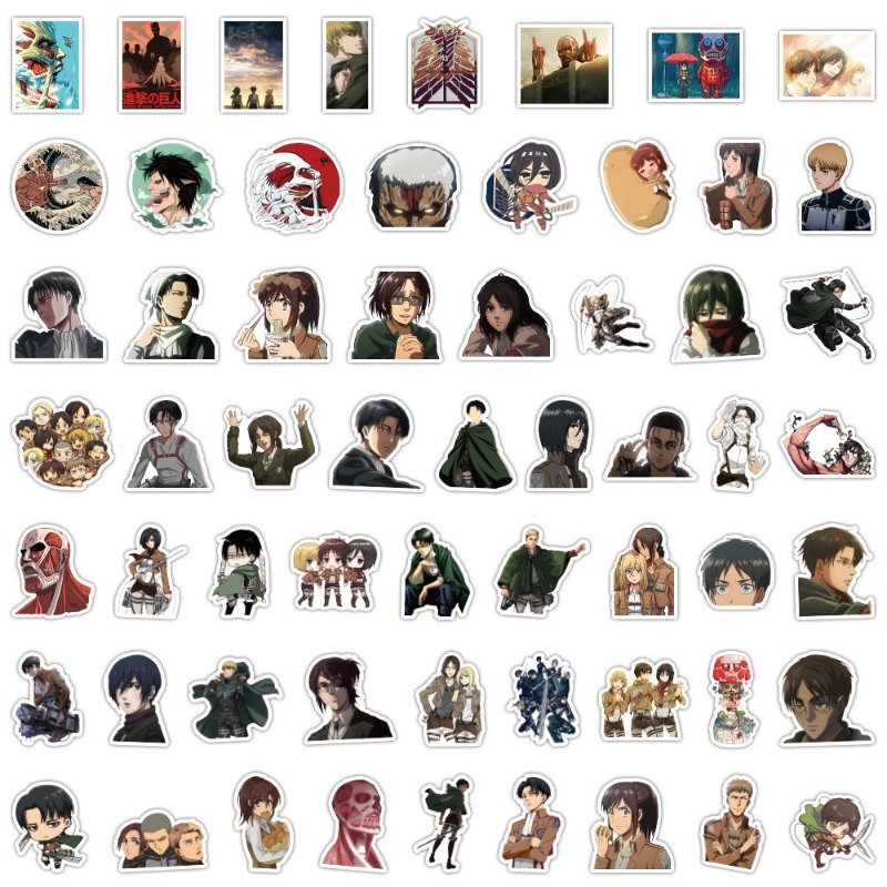 Tablet Accessories Aesthetic - 60 adet Titan Anime çıkartmaları sevimli